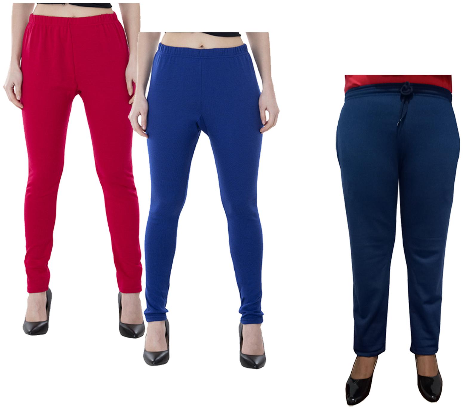 

Indiweaves Women Regular fit Fleece Solid Track pants - Multi