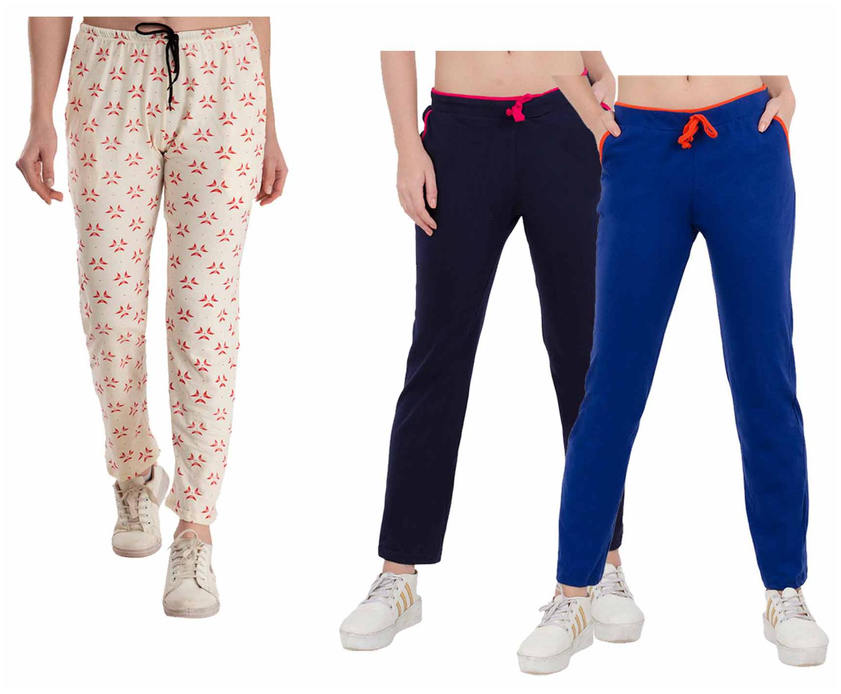 

Indiweaves Women Regular fit Cotton Printed Track pants - Multi