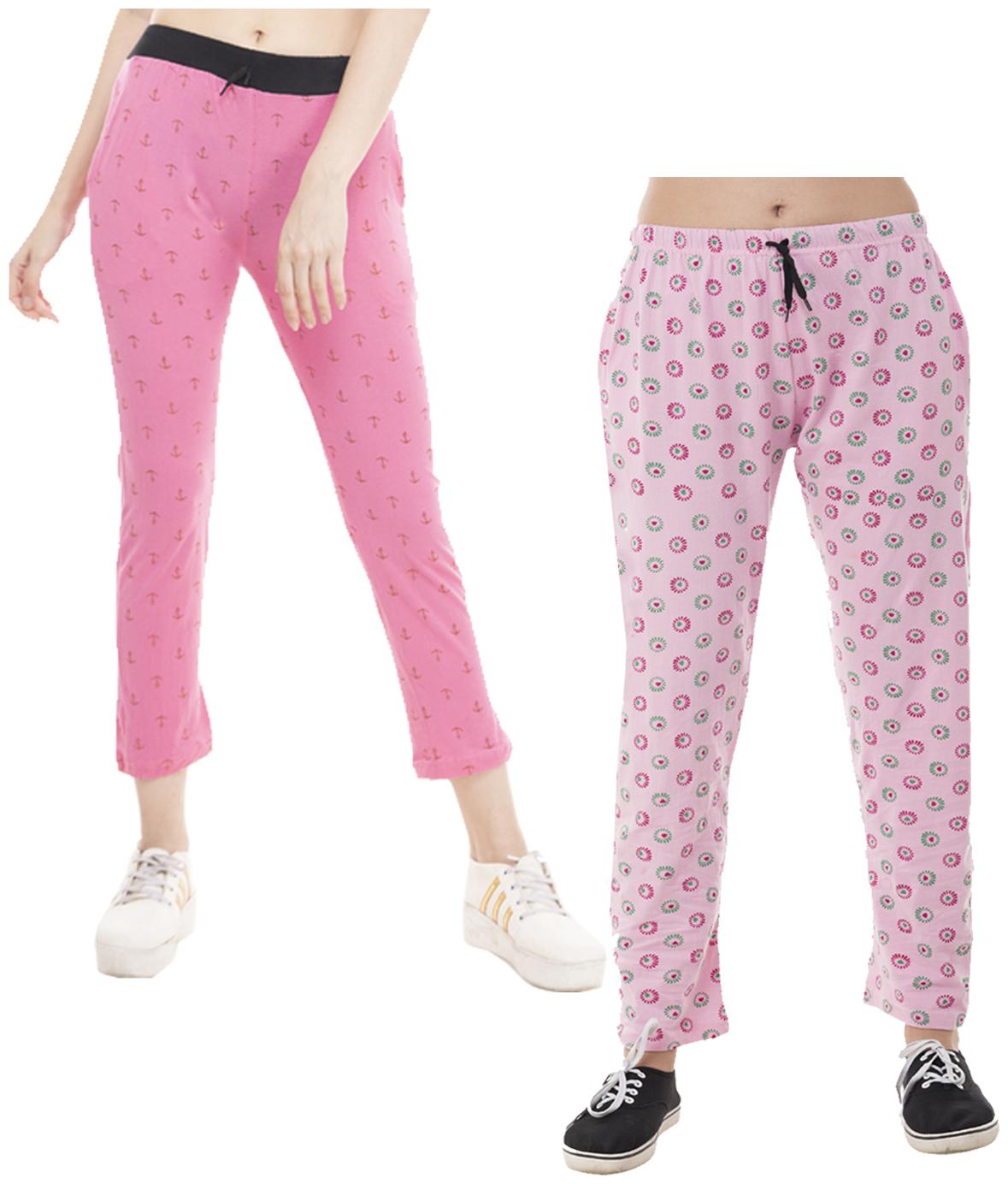 

Indiweaves Women Regular fit Cotton Printed Track pants - Multi