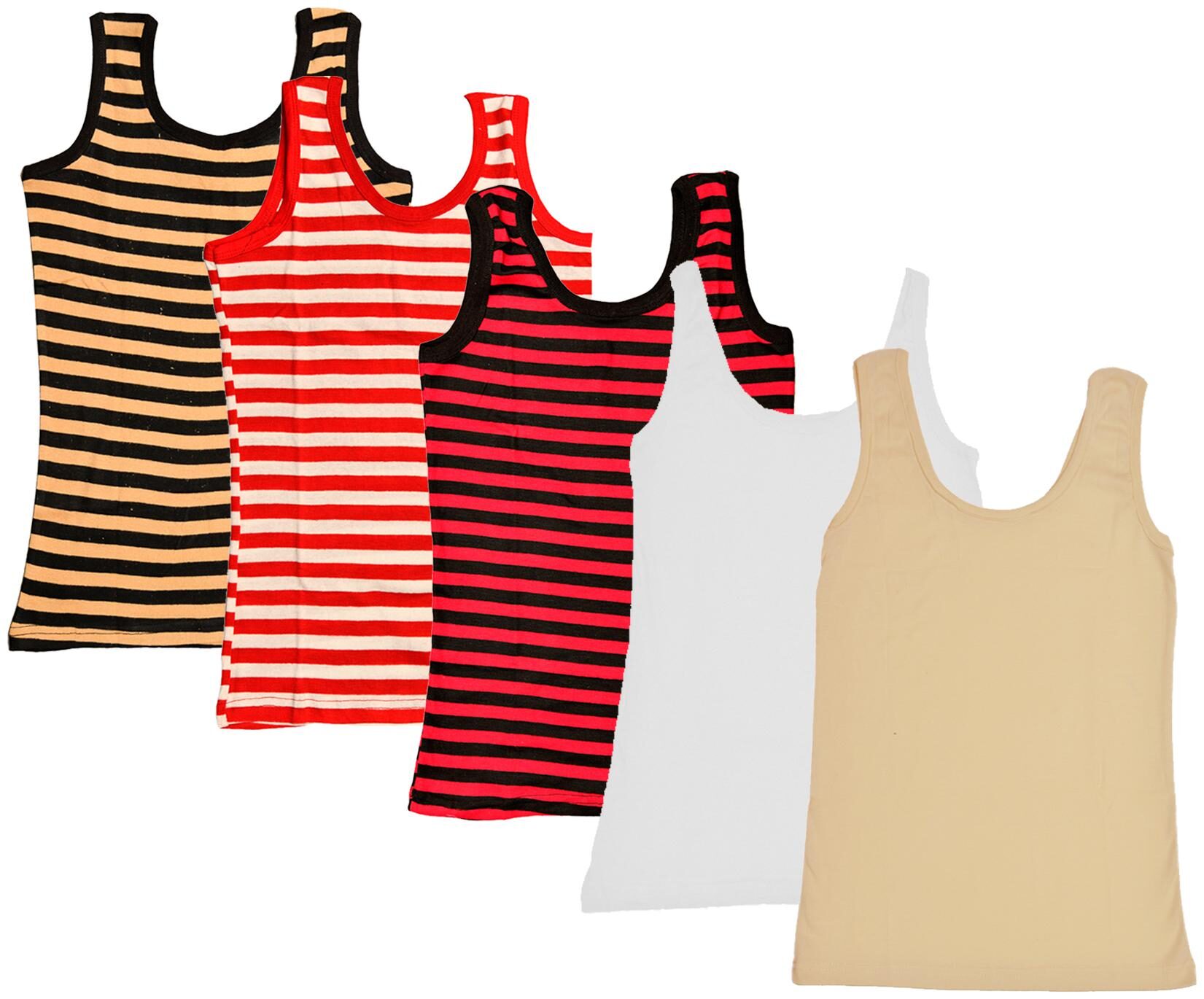 

Indiweaves Women Multi Regular fit U neck Cotton Tank top