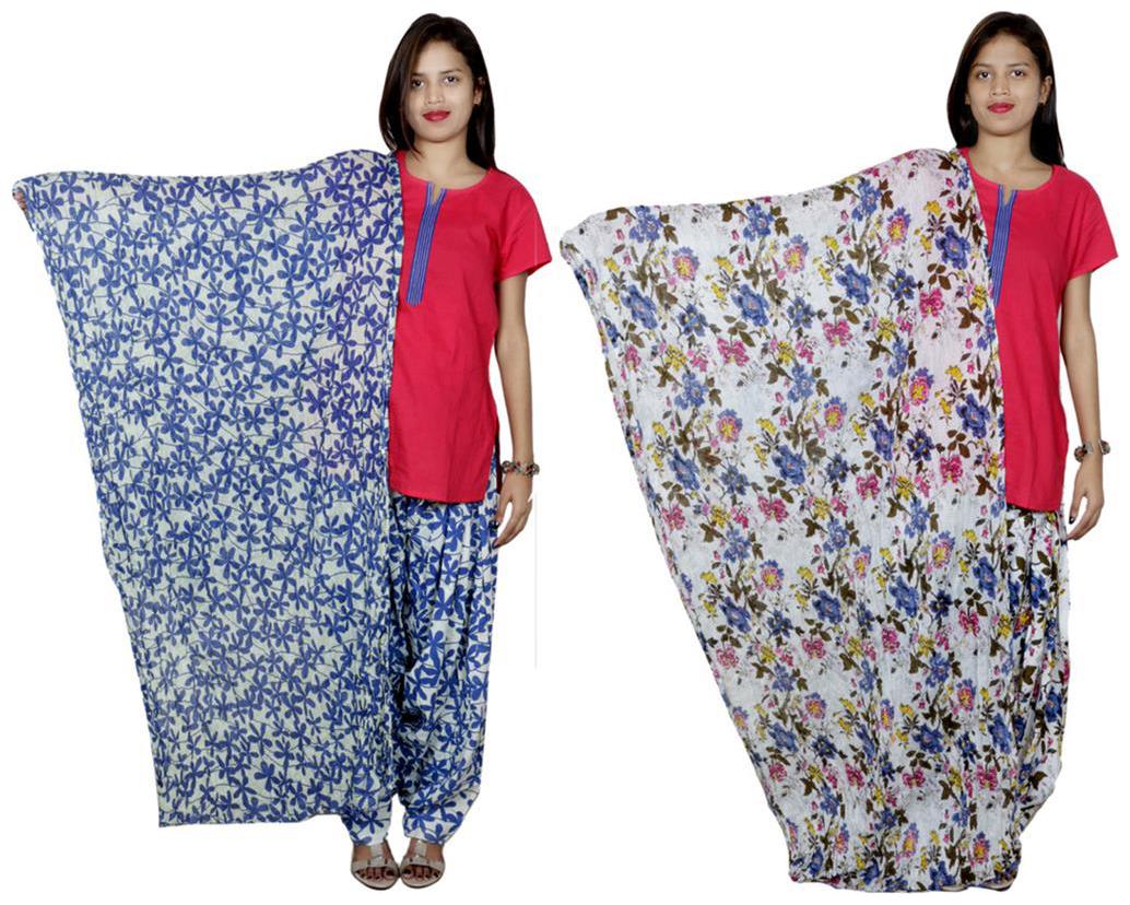 

Indiweaves Cotton Patiala Salwar With Dupatta Combo