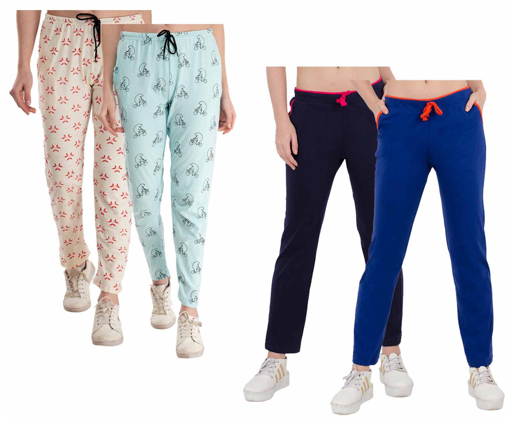 

Indiweaves Women Regular fit Cotton Printed Track pants - Multi