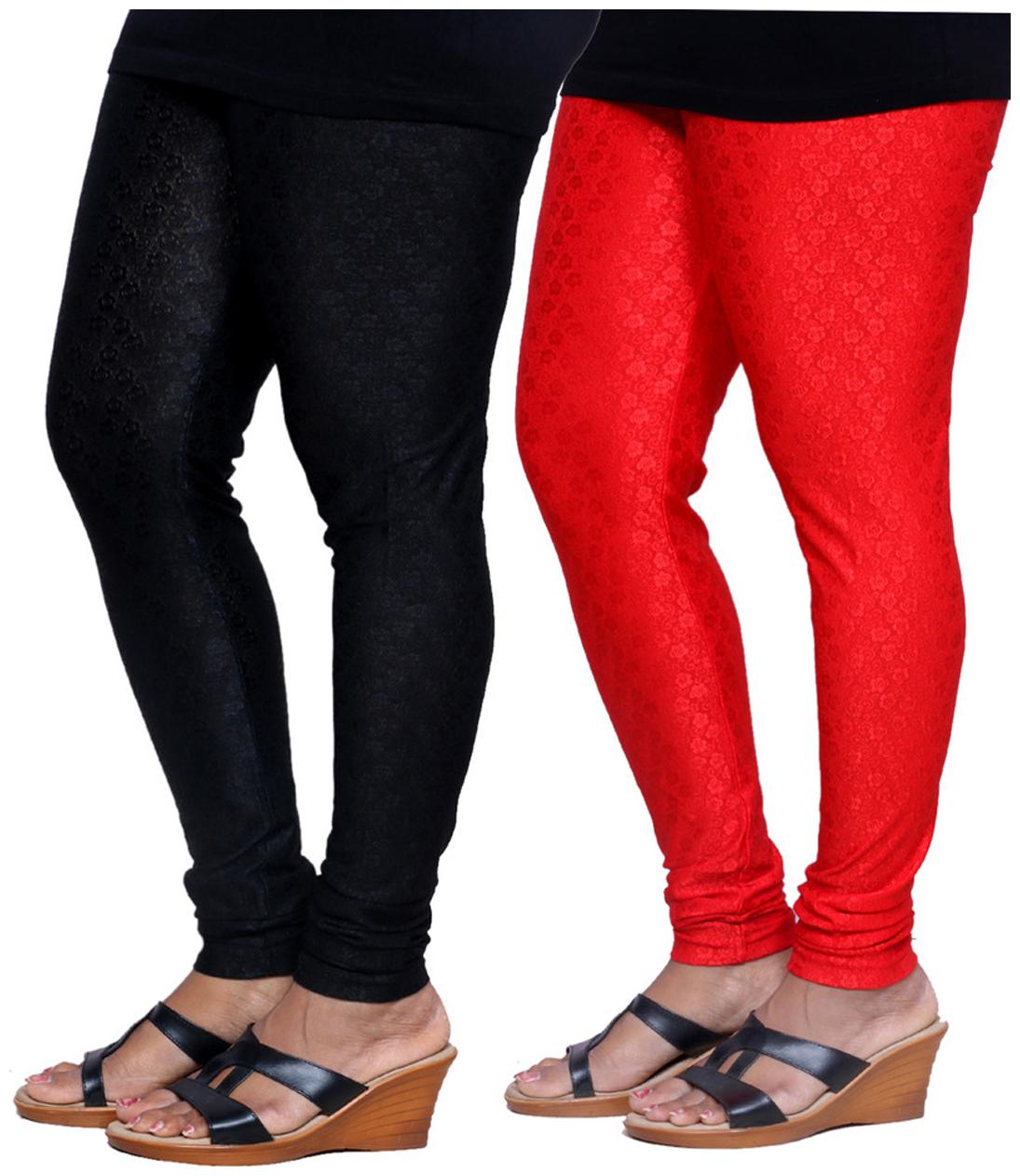 

IndiWeaves Women s Jacquard Legging Combo Of 2