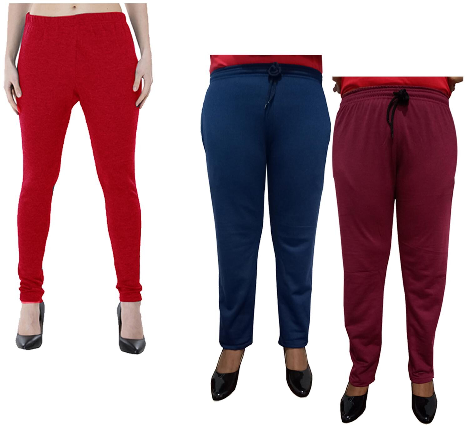 

Indiweaves Women Regular fit Fleece Solid Track pants - Multi