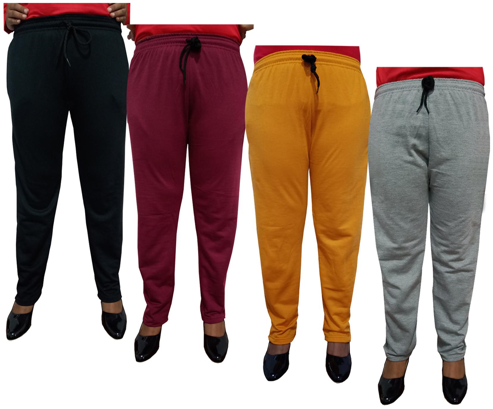 

Indiweaves Women Regular fit Fleece Solid Track pants - Multi