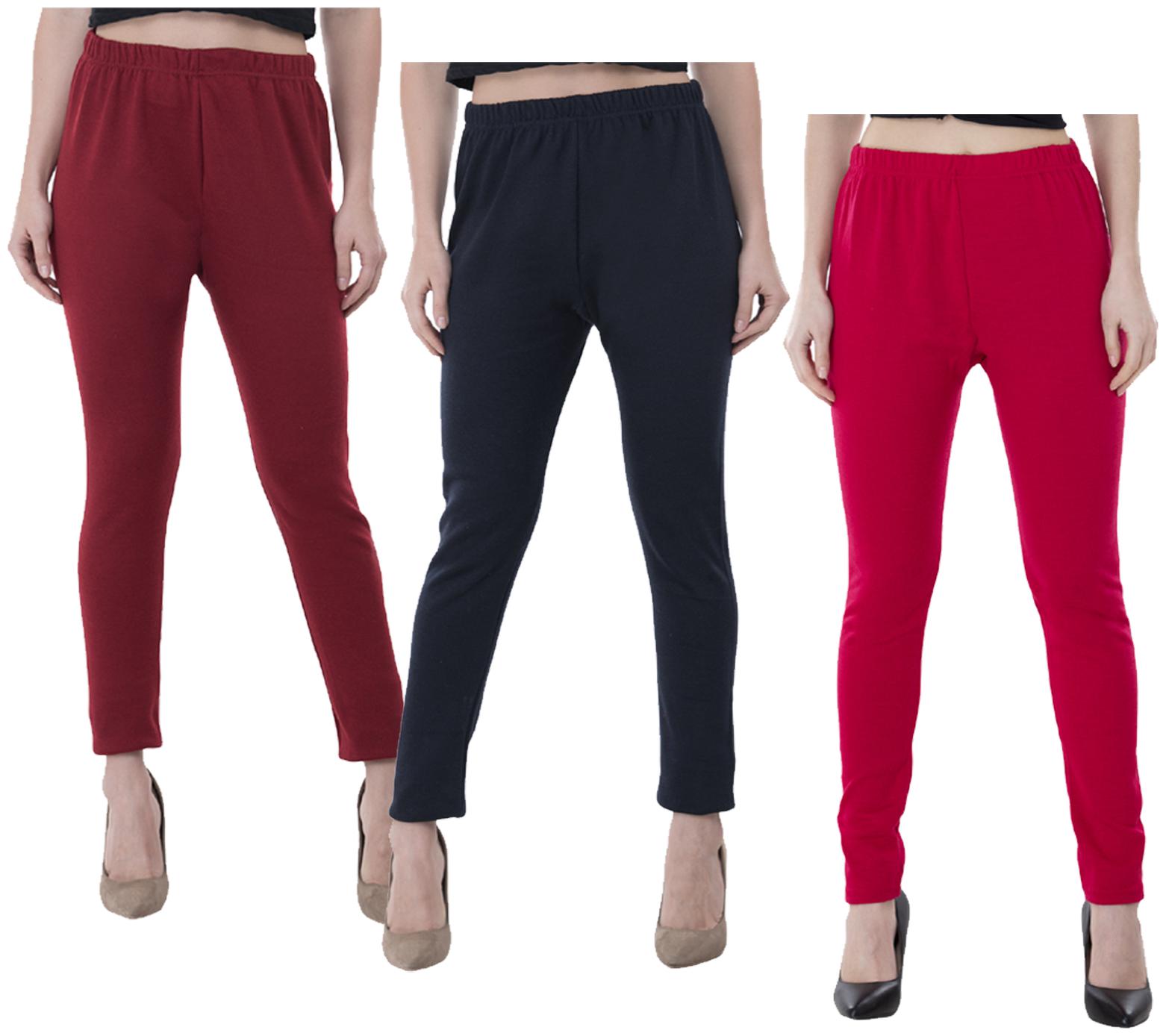 

IndiWeaves Women Warm Wollen Lycra Legging (Pack of 3)