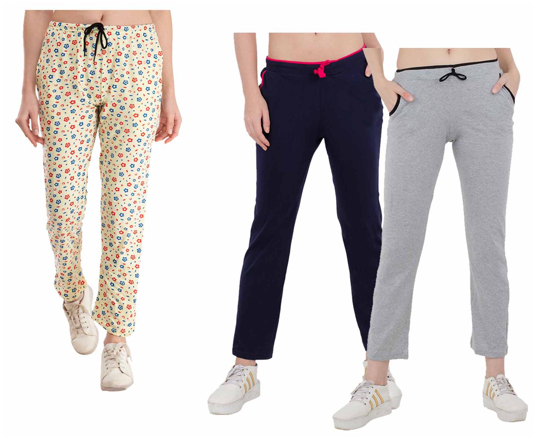 

Indiweaves Women Regular fit Cotton Printed Track pants - Multi