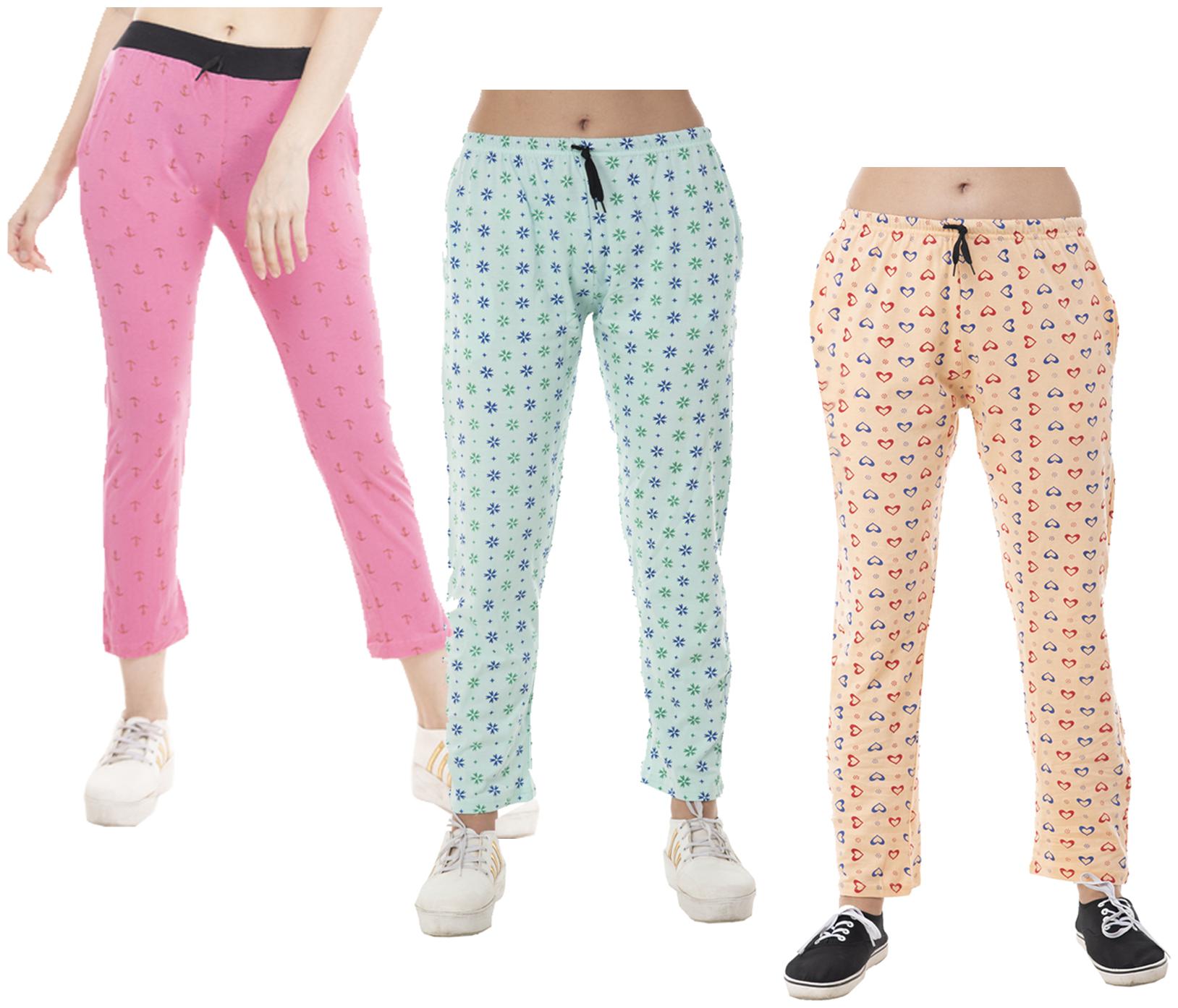 

Indiweaves Women Regular fit Cotton Printed Track pants - Multi