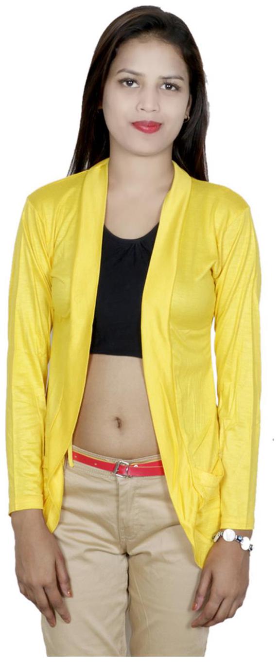 

Indiweaves Women Shrug - Yellow