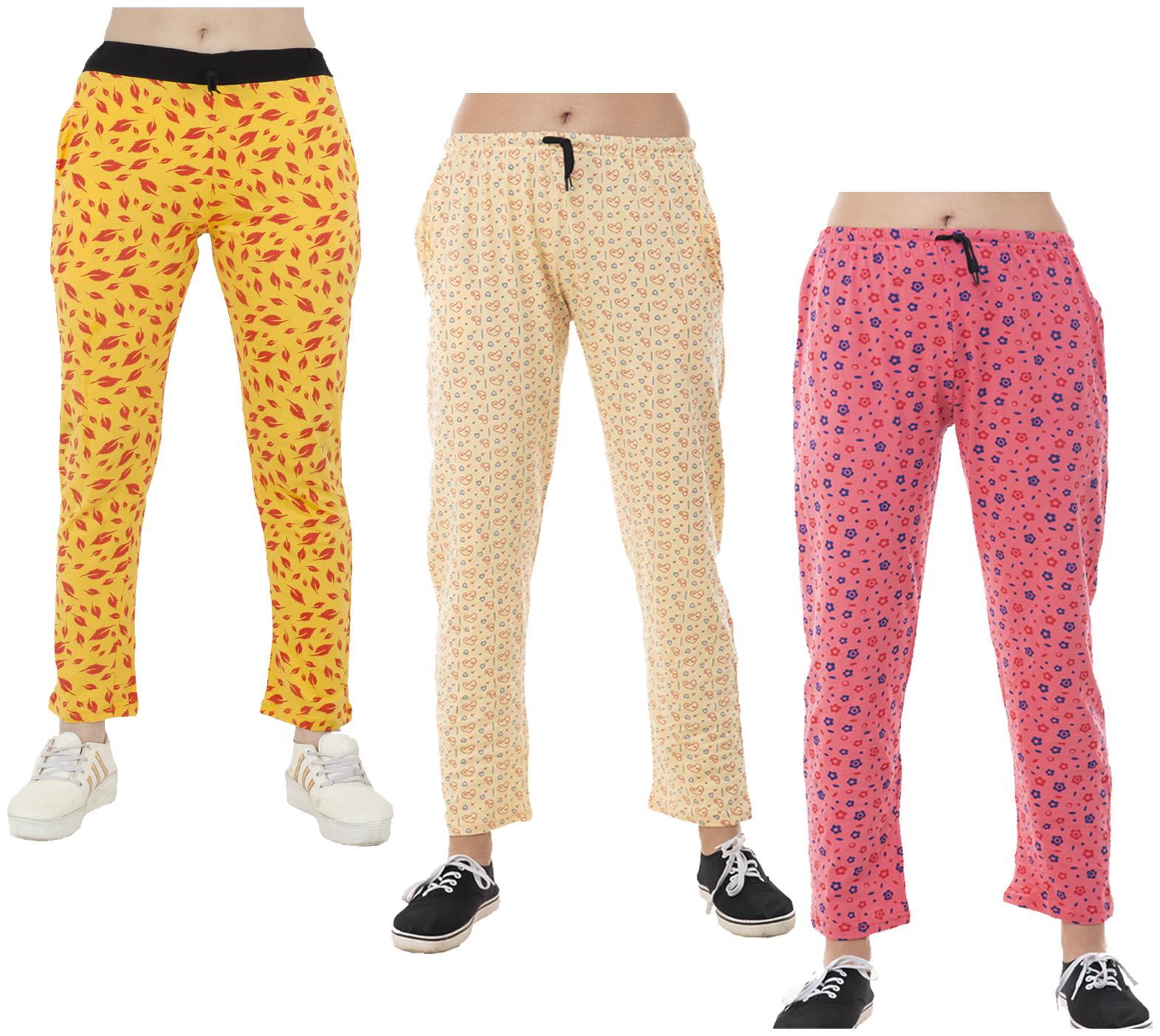 

Indiweaves Women Regular fit Cotton Printed Track pants - Multi