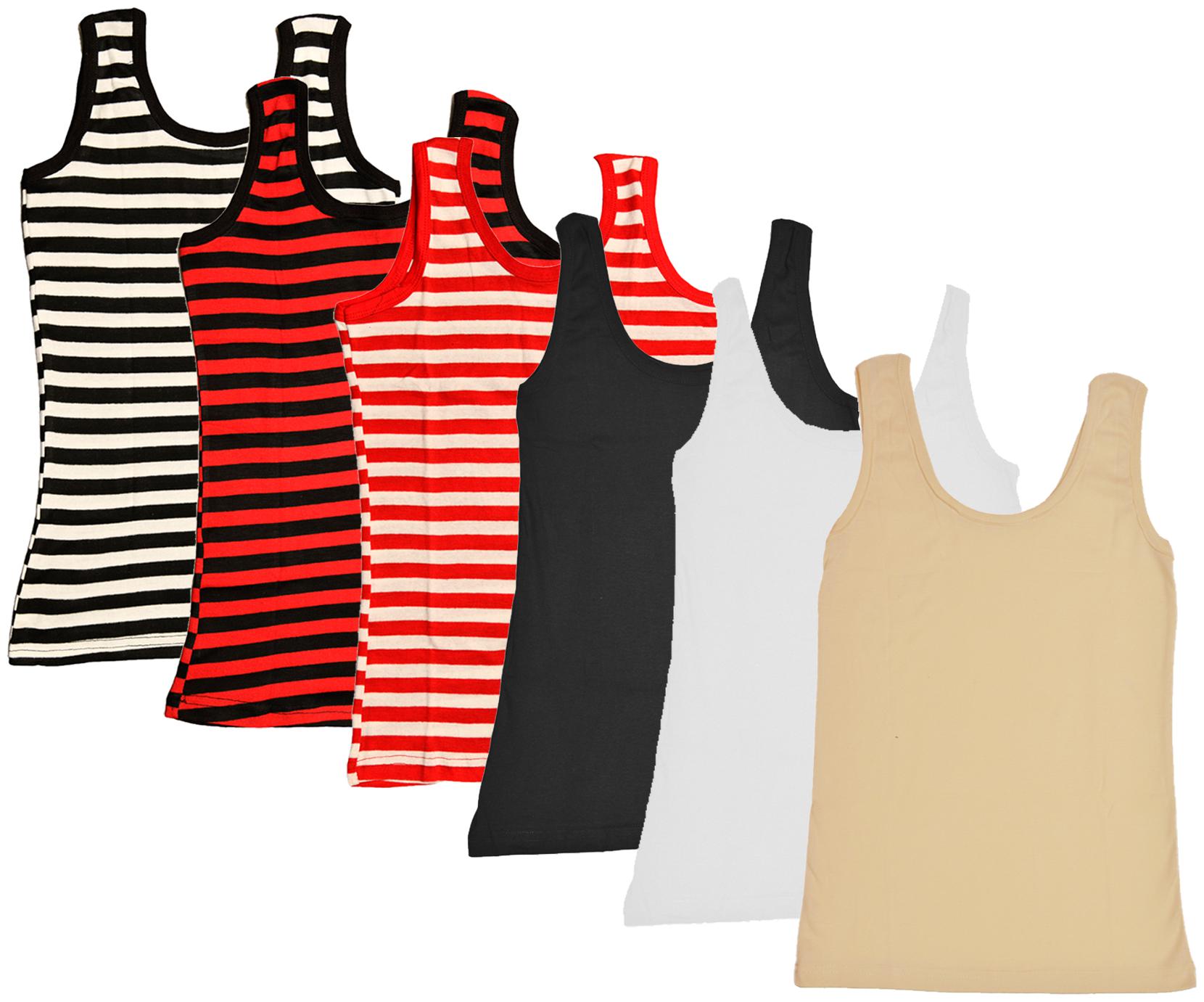 

Indiweaves Women Multi Regular fit U neck Cotton Tank top