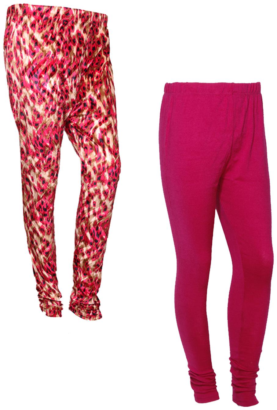 

IndiWeaves Women Woolen Plain and Velvet Printed Leggings for Winters (Pack of 2)