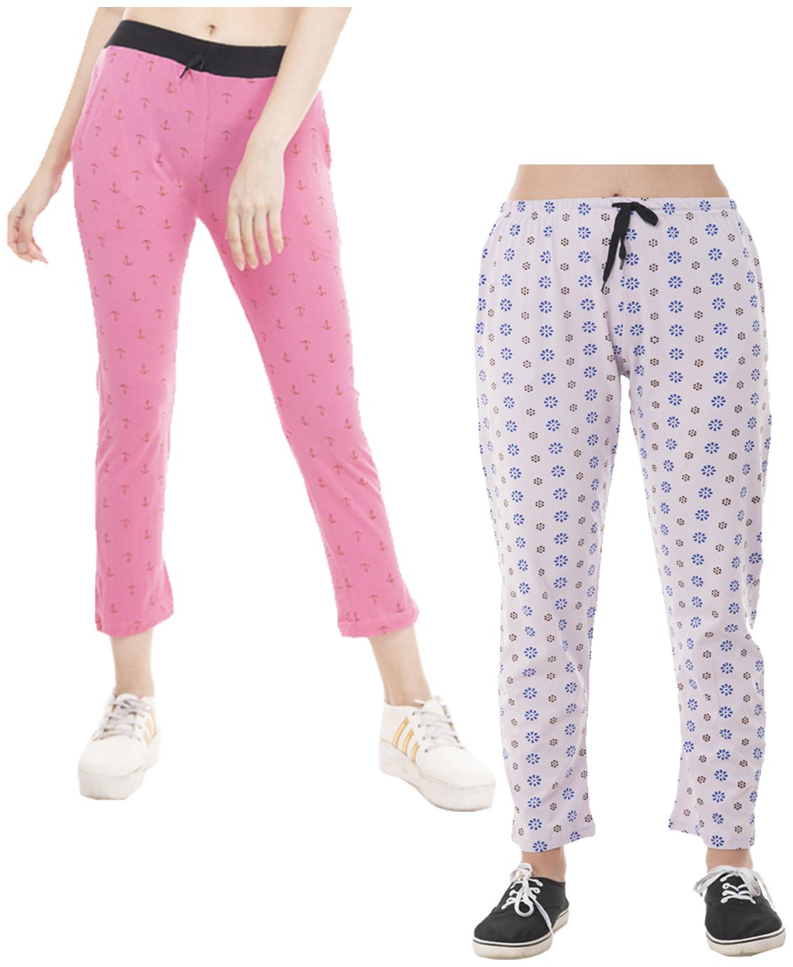 

Indiweaves Women Regular fit Cotton Printed Track pants - Multi
