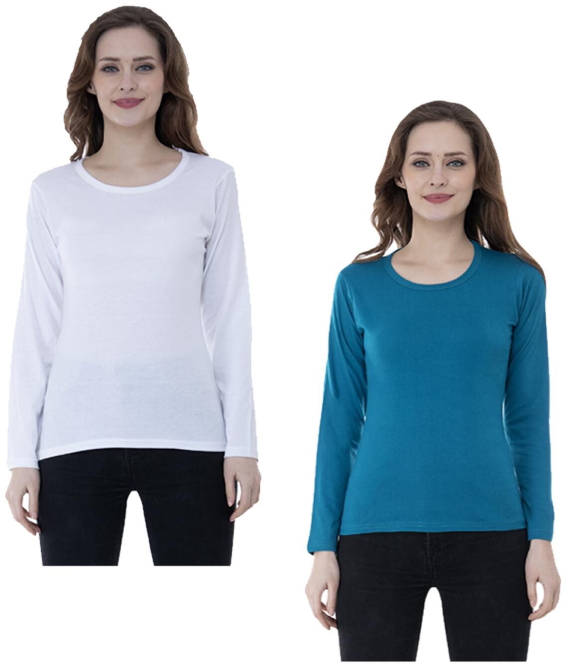 

Indiweaves Women Multi Regular fit Round neck Cotton T shirt