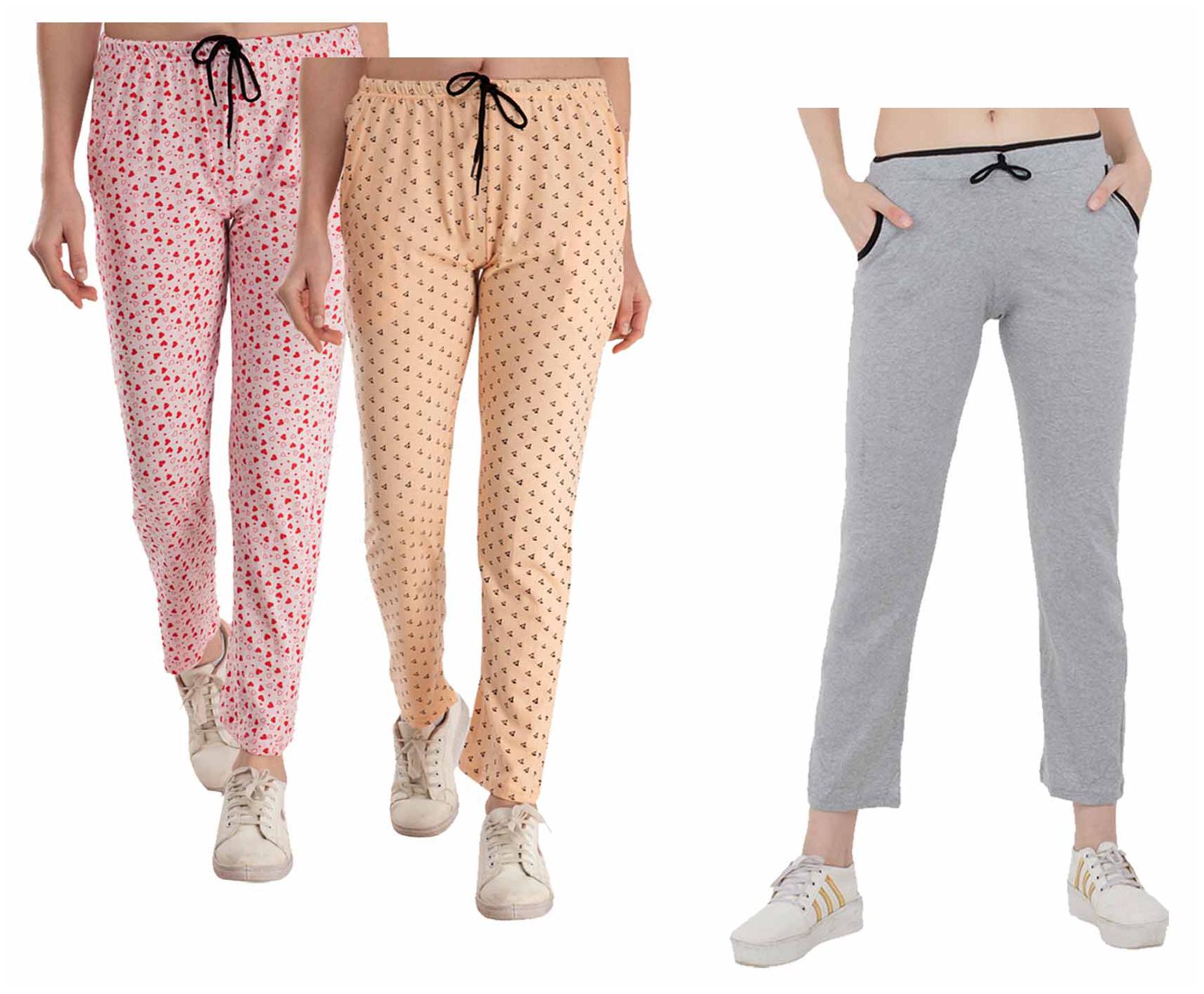 

Indiweaves Women Regular fit Cotton Printed Track pants - Multi
