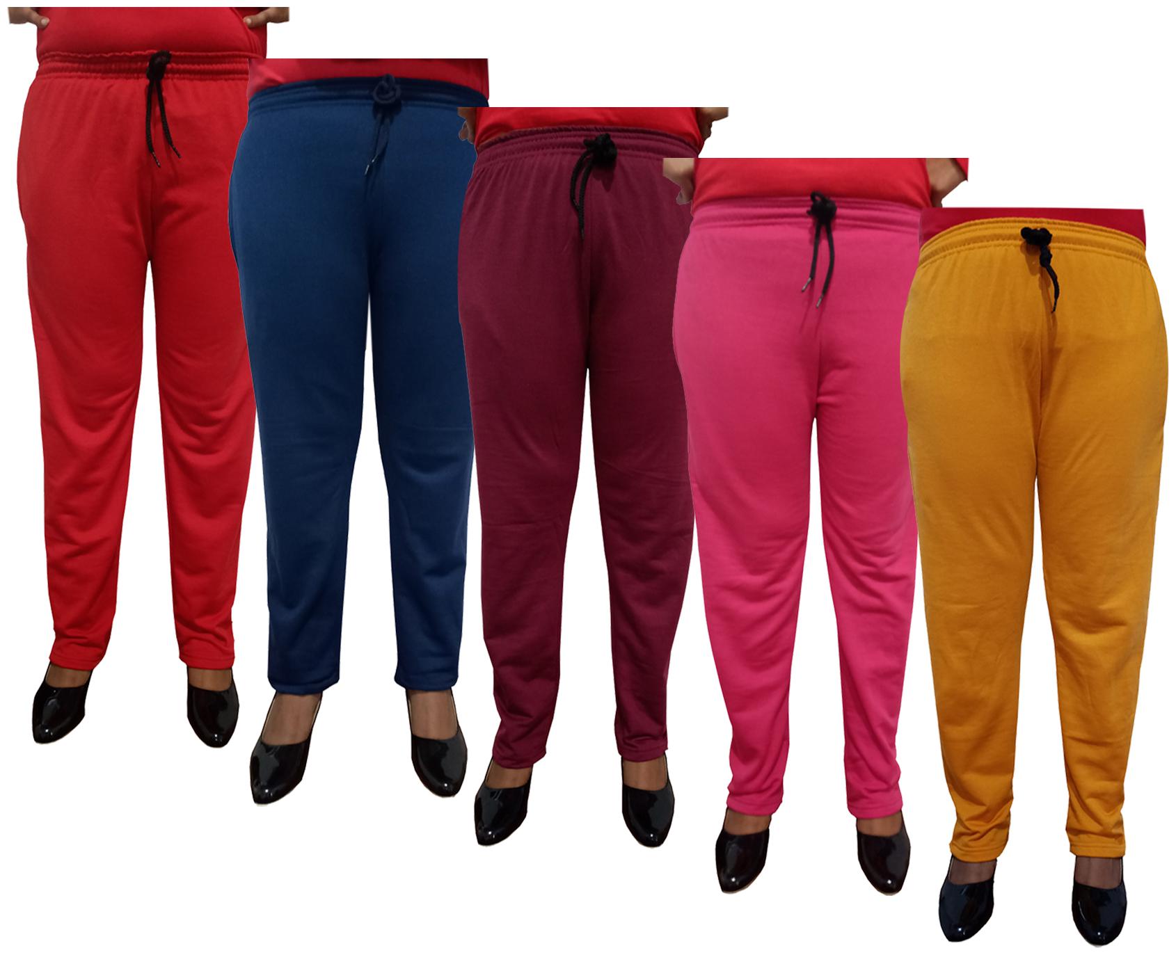 

Indiweaves Women Regular fit Fleece Solid Track pants - Multi