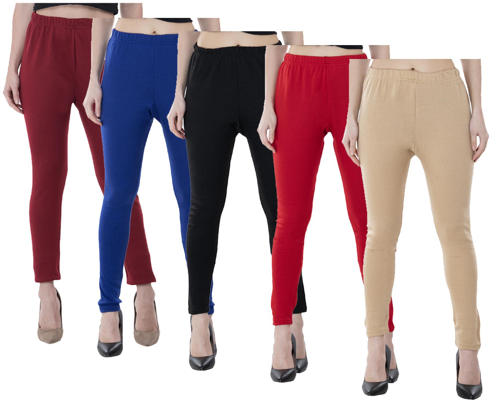 

IndiWeaves Women Warm Wollen Lycra Legging (Pack of 5)