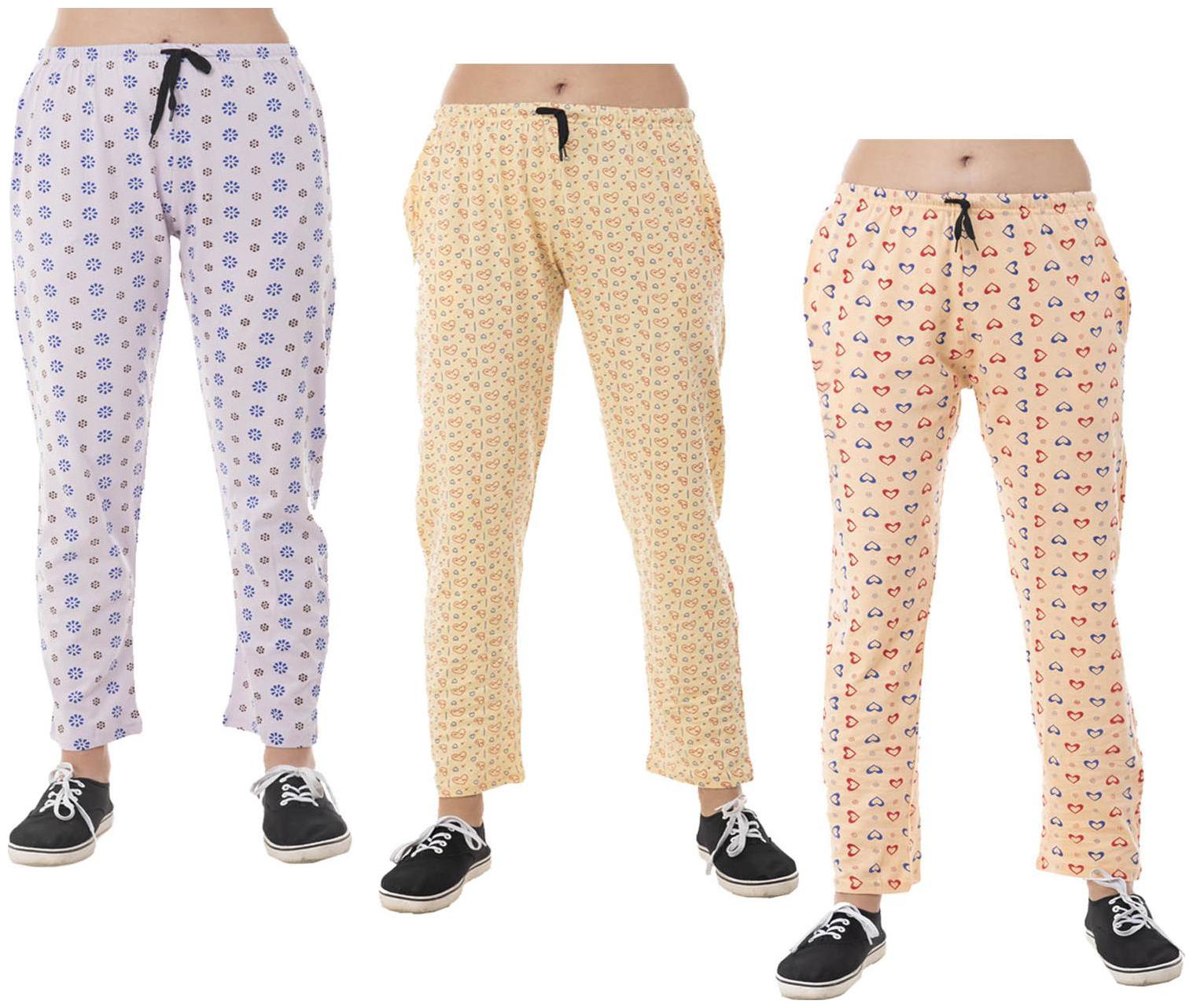 

Indiweaves Women Regular fit Cotton Printed Track pants - Yellow