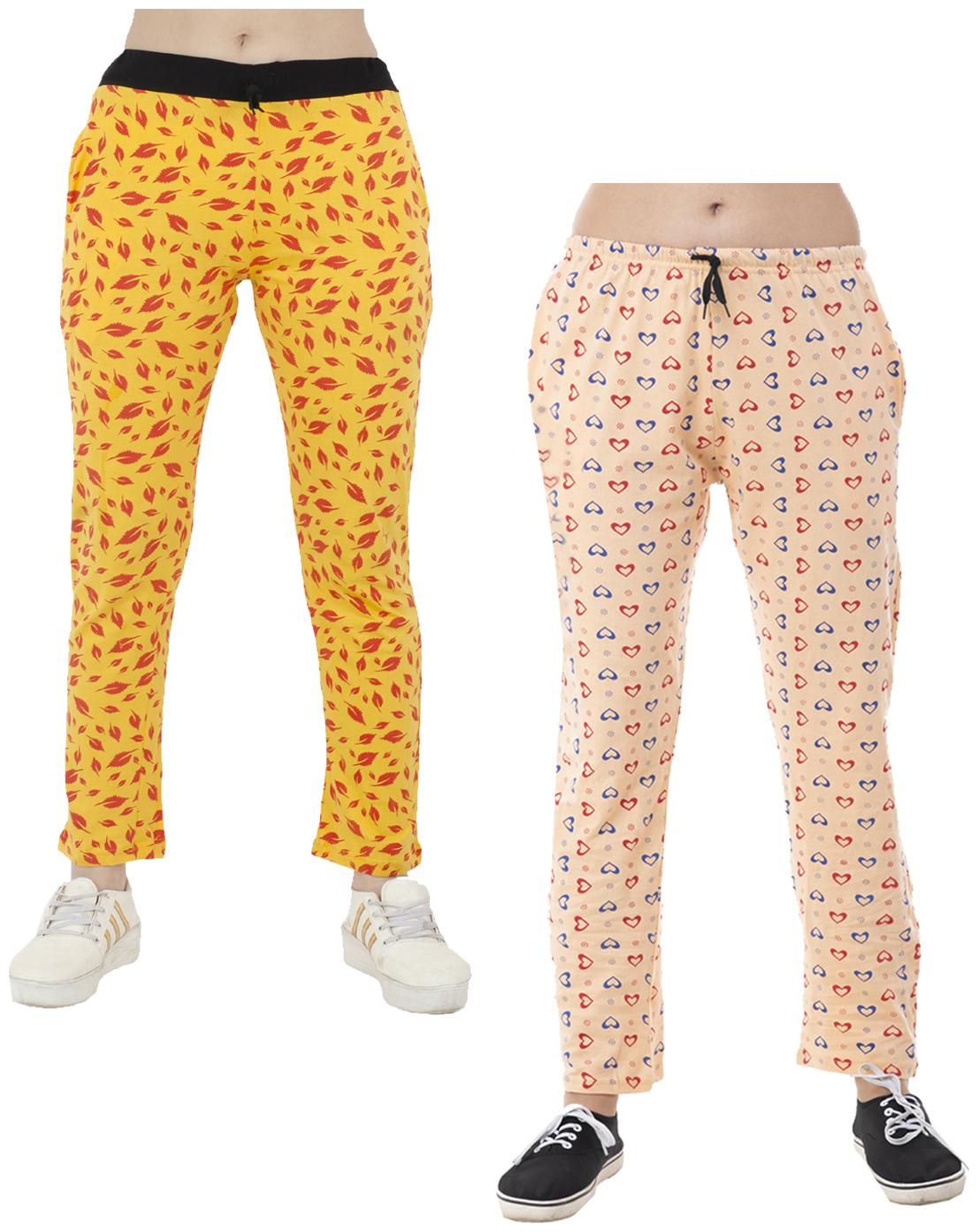 

Indiweaves Women Regular fit Cotton Printed Track pants - Multi