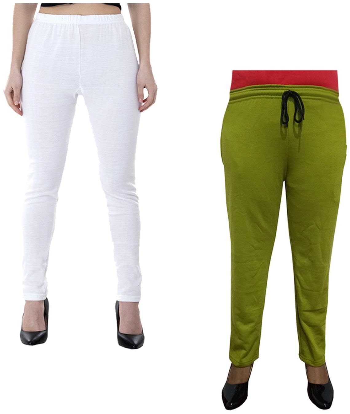 

Indiweaves Women Regular fit Fleece Solid Track pants - Multi