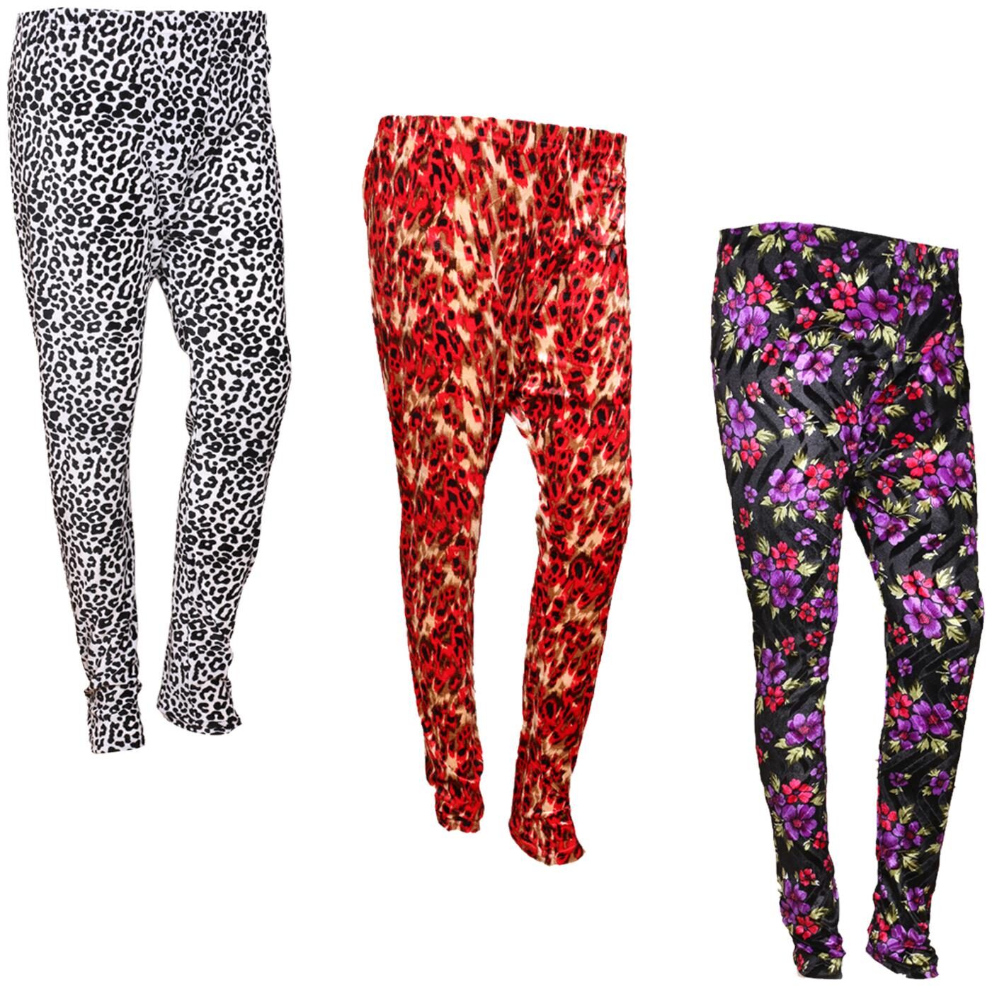 

IndiWeaves Women Velvet Printed Leggings for Winters Pack of 3