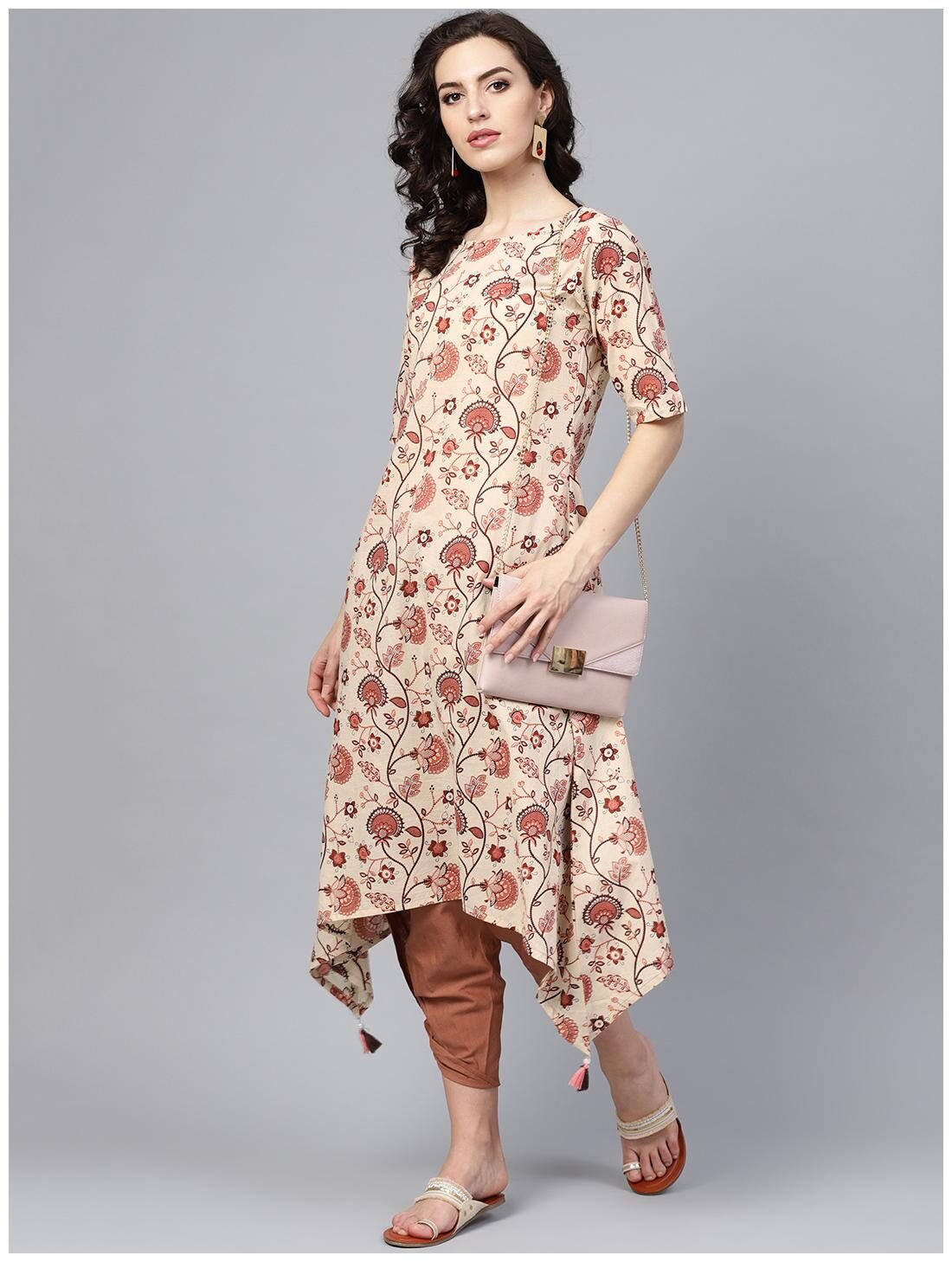 

Indo Era Cotton Casual Printed Kurta Multi color