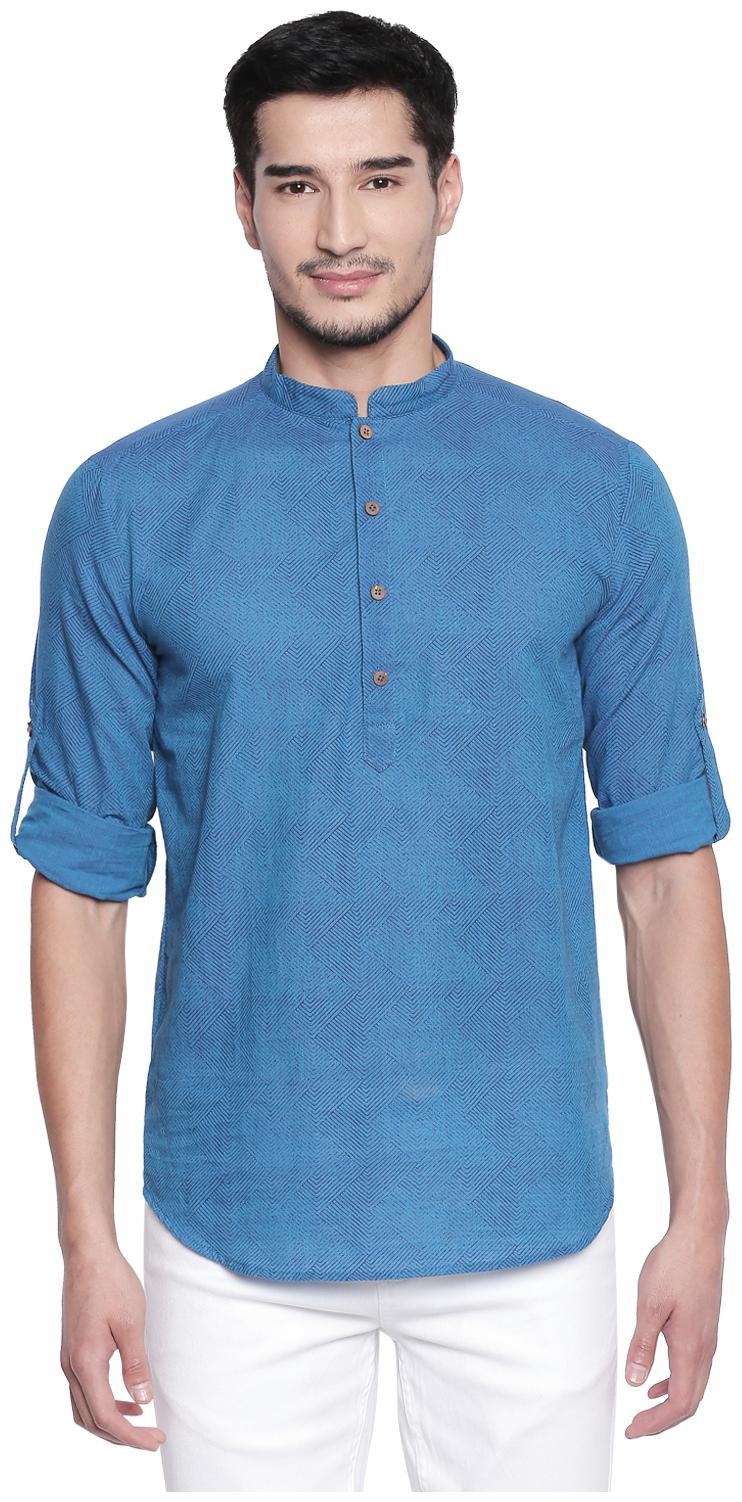 

Indus Route by Pantaloons Men Blue Regular Fit Kurta