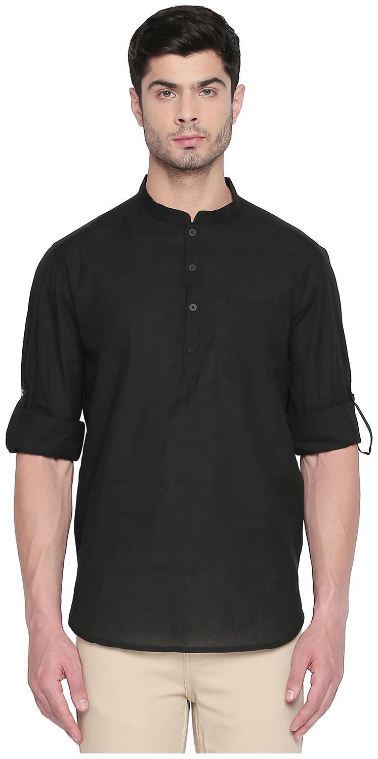 

Indus Route by Pantaloons Men Black Regular Fit Kurta