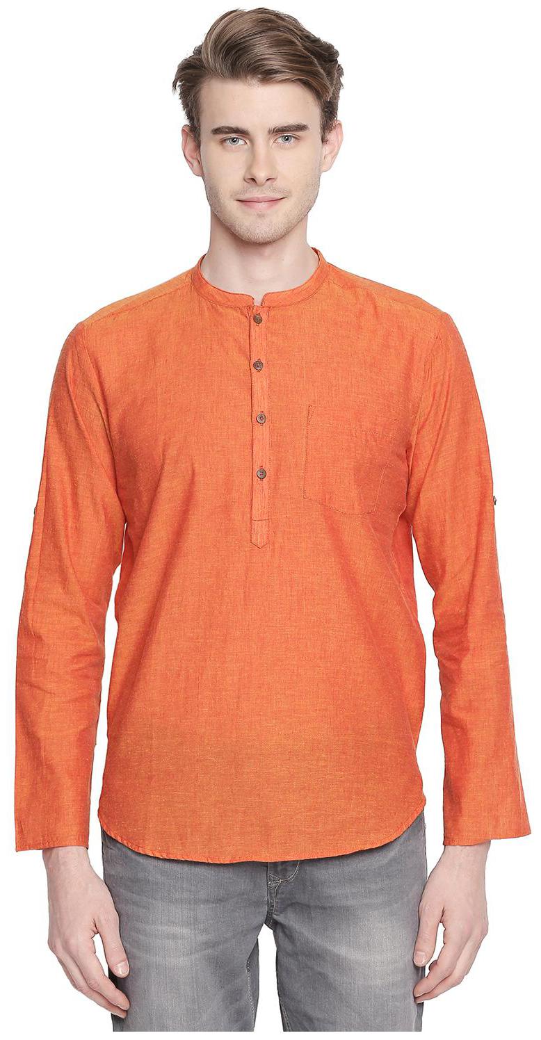 

Indus Route by Pantaloons Men Orange Regular Fit Kurta