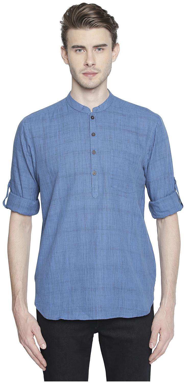 

Indus Route by Pantaloons Men Blue Regular Fit Kurta