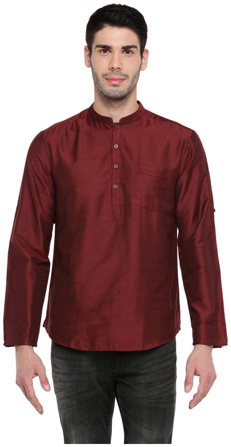 

Indus Route by Pantaloons Men Maroon Regular Fit Kurta