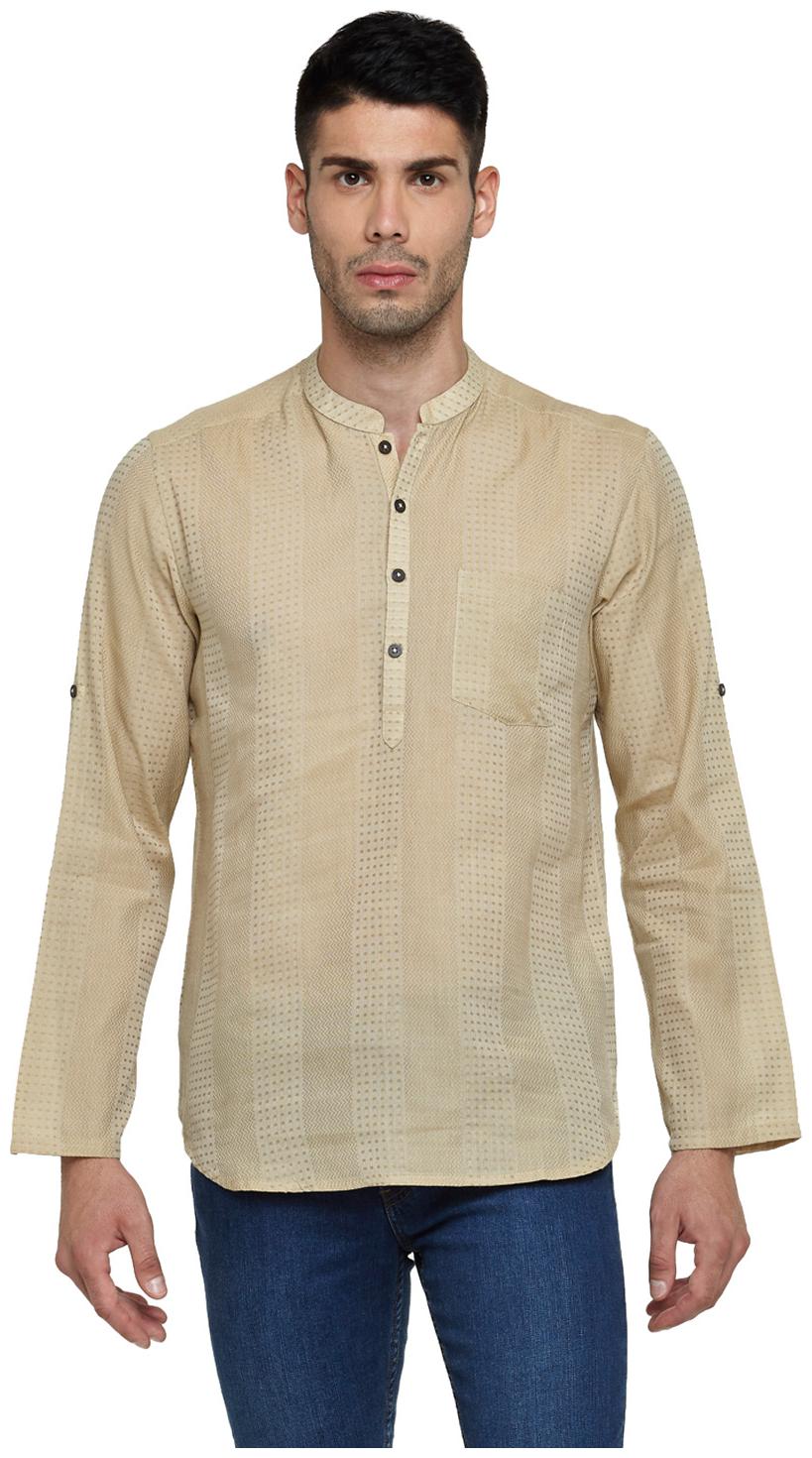 

Indus Route by Pantaloons Men Beige Regular Fit Kurta
