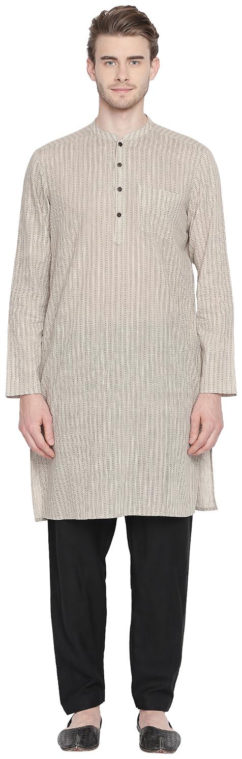 

Indus Route by Pantaloons Men Grey Regular Fit Kurta
