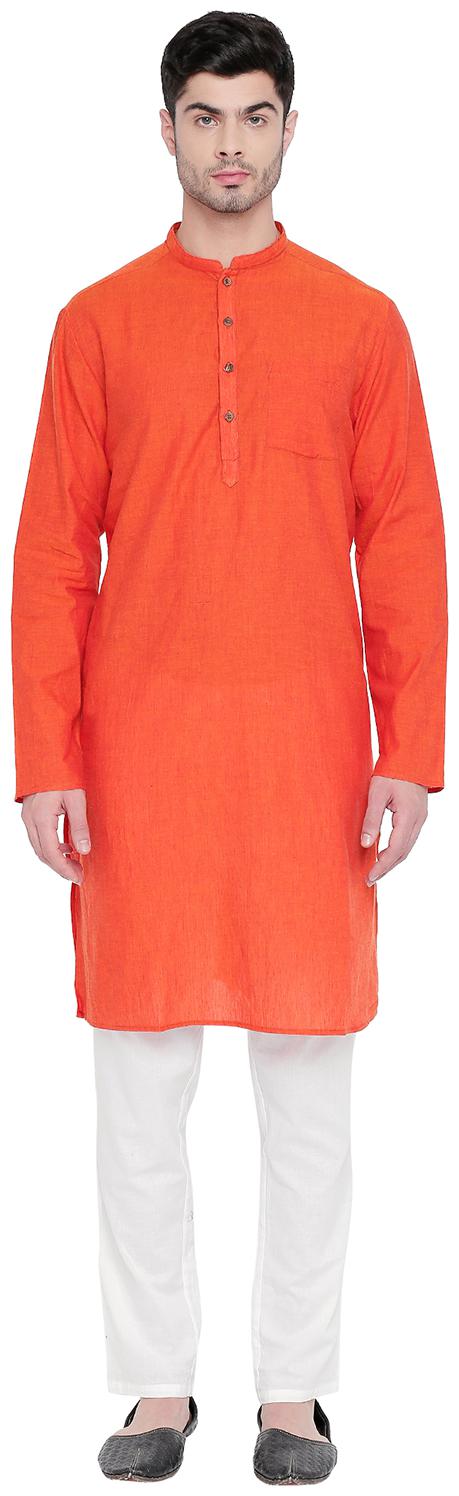 

Indus Route by Pantaloons Men Orange Regular Fit Kurta