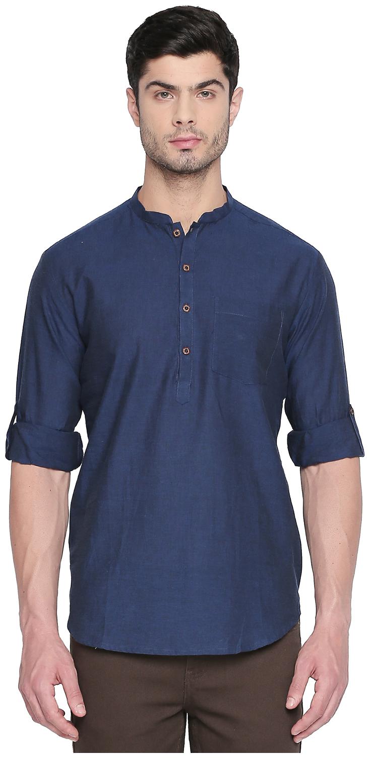 

Indus Route by Pantaloons Men Blue Regular Fit Kurta