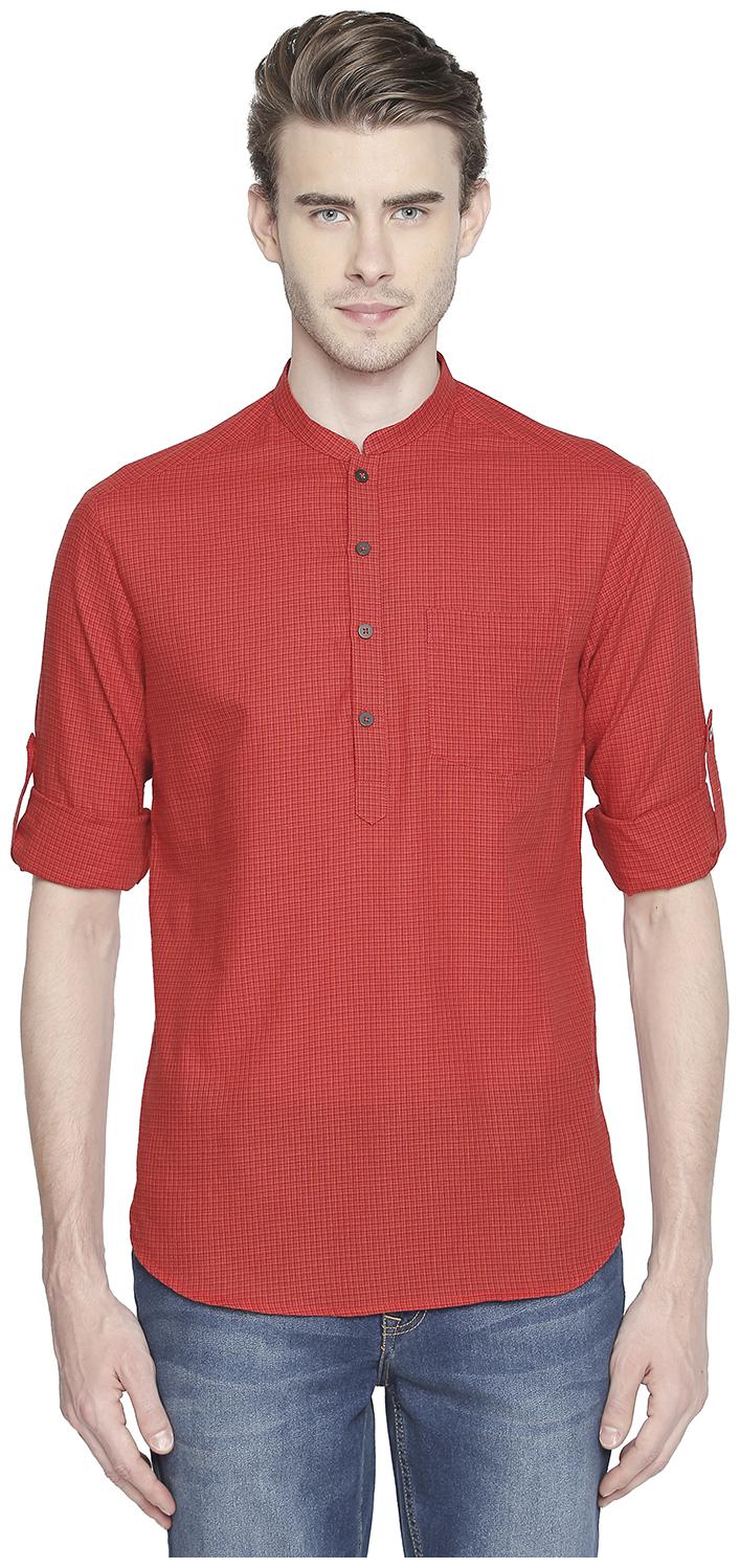 

Indus Route by Pantaloons Men Red Regular Fit Kurta