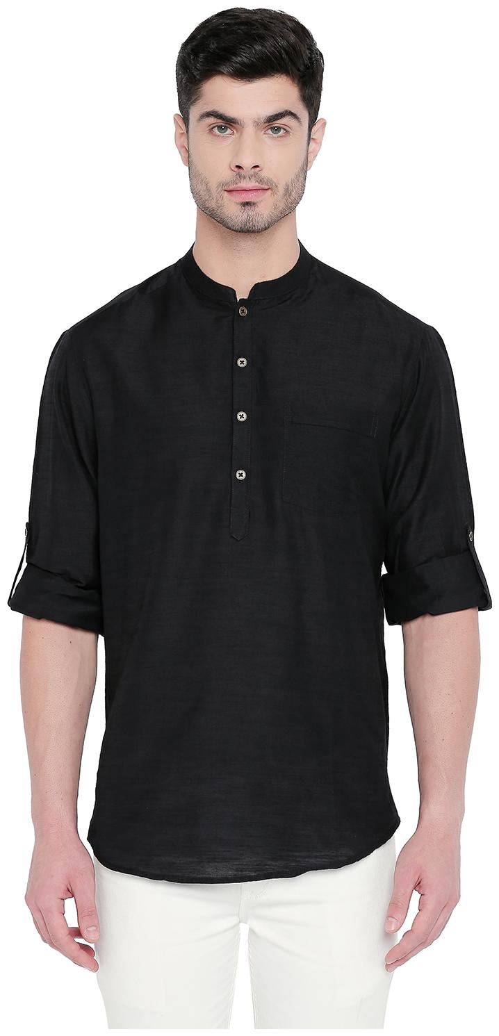 

Indus Route by Pantaloons Men Black Regular Fit Kurta