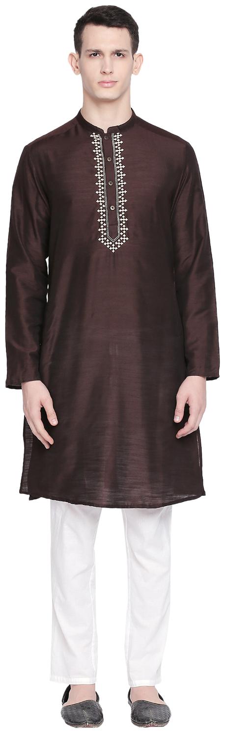 

Indus Route by Pantaloons Men Brown Regular Fit Kurta