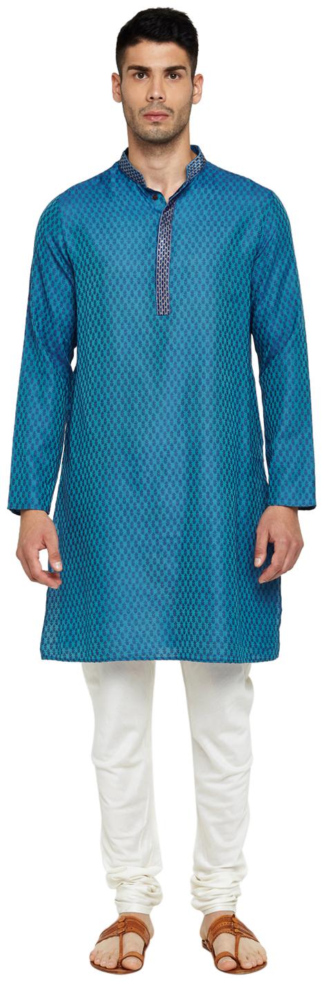 

Indus Route by Pantaloons Men Blue Regular Fit Kurta
