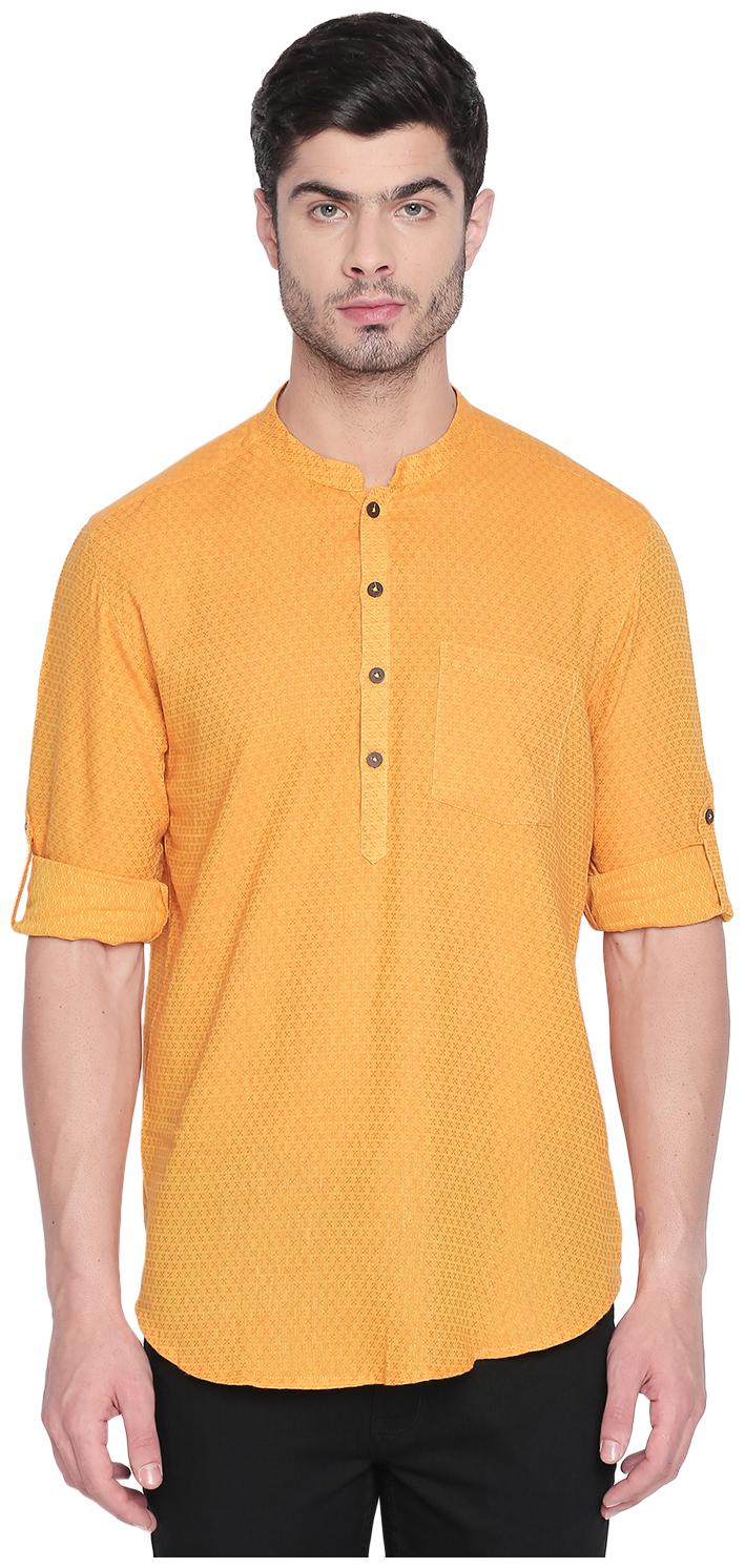 

Indus Route by Pantaloons Men Mustard Regular Fit Kurta