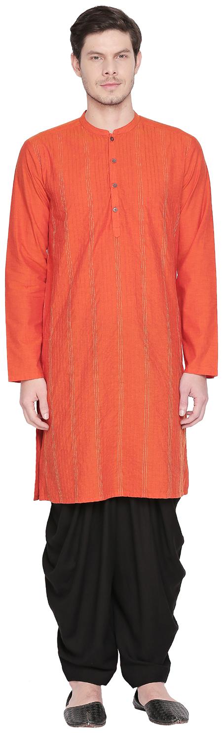 

Indus Route by Pantaloons Men Orange Regular Fit Kurta