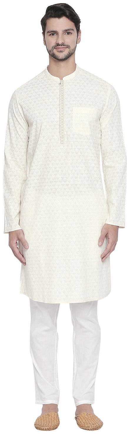 

Indus Route by Pantaloons Men Off White Regular Fit Kurta