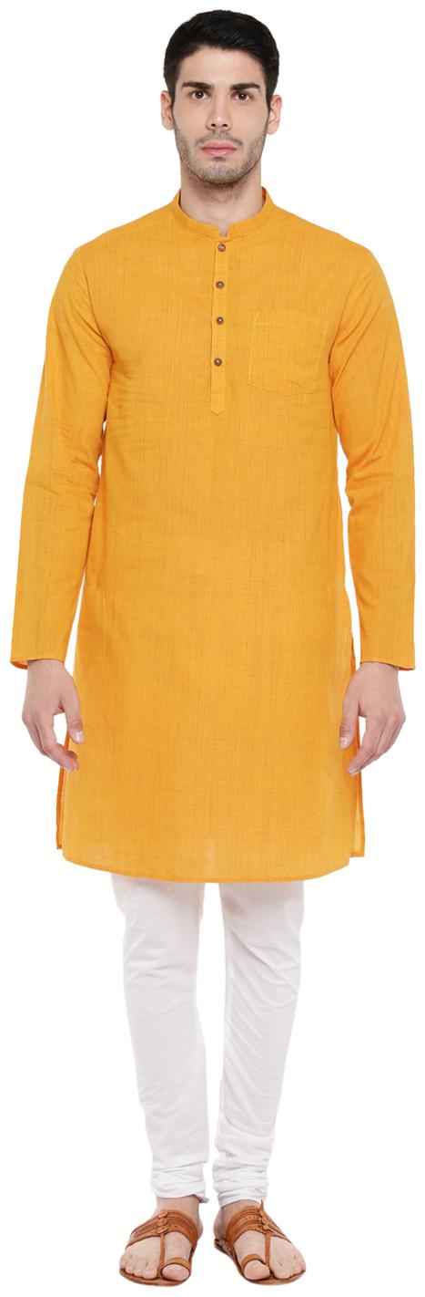

Indus Route by Pantaloons Men Mustard Regular Fit Kurta