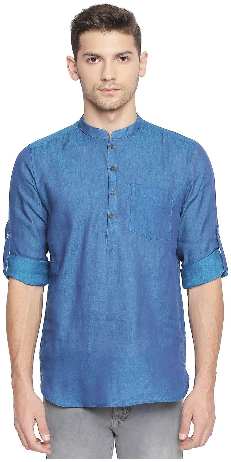 

Indus Route by Pantaloons Men Blue Regular Fit Kurta