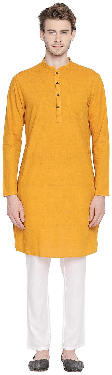 

Indus Route by Pantaloons Men Yellow Regular Fit Kurta