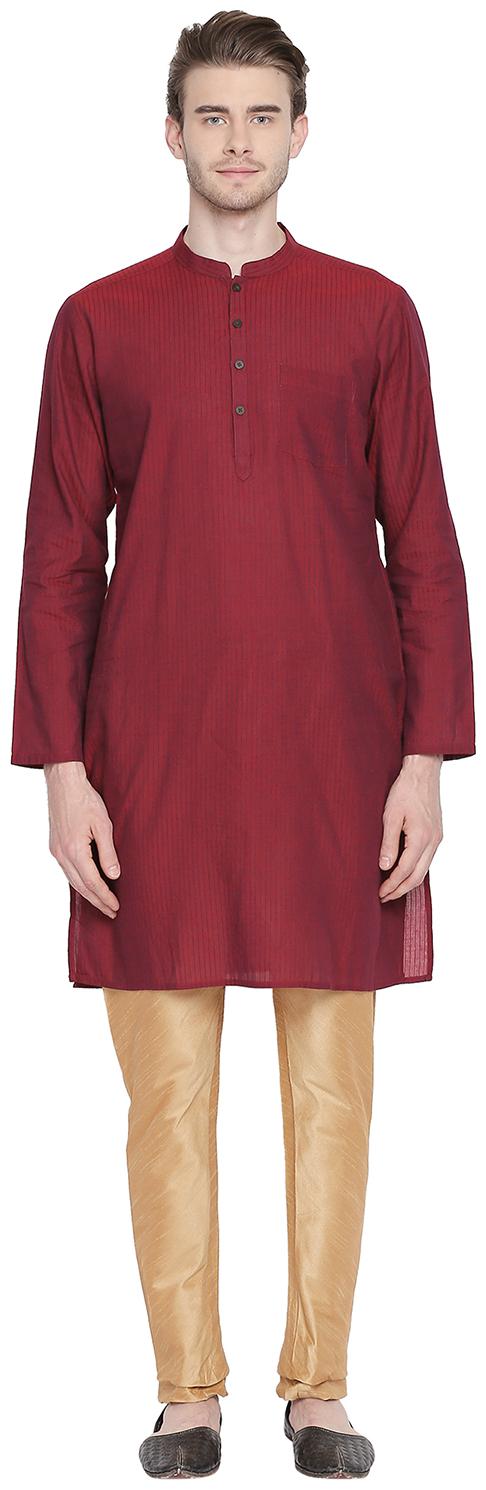 

Indus Route by Pantaloons Men Maroon Regular Fit Kurta
