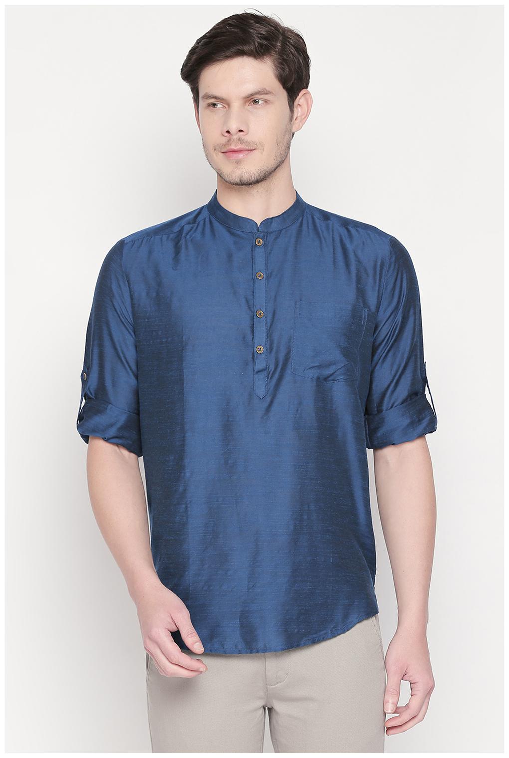 

Indus Route by Pantaloons Men Blue Regular Fit Kurta