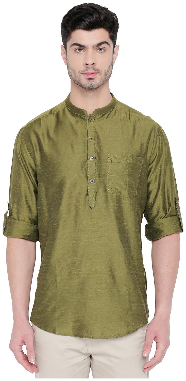 

Indus Route by Pantaloons Men Green Regular Fit Kurta