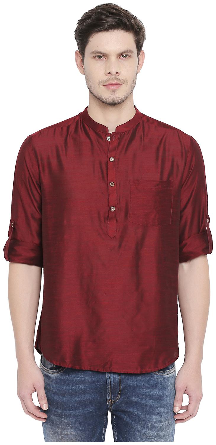 

Indus Route by Pantaloons Men Maroon Regular Fit Kurta