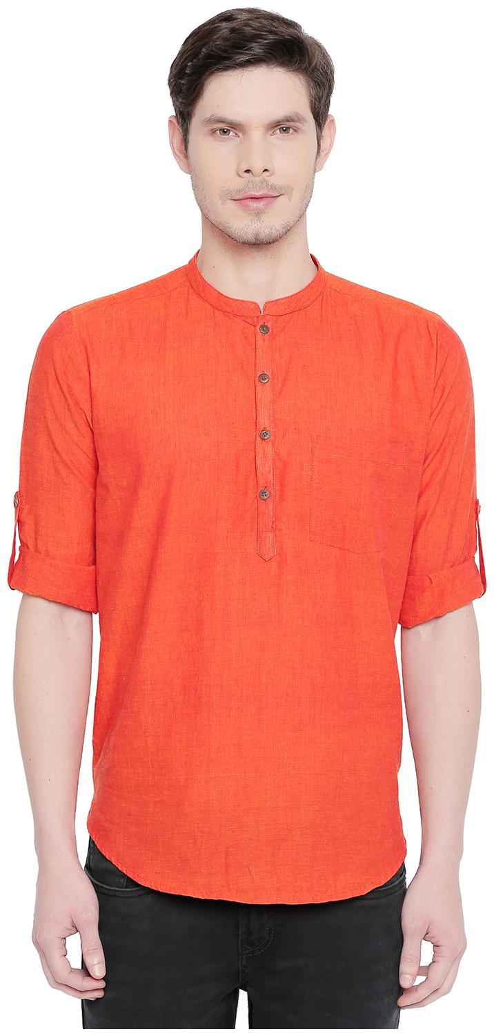 

Indus Route by Pantaloons Men Orange Regular Fit Kurta